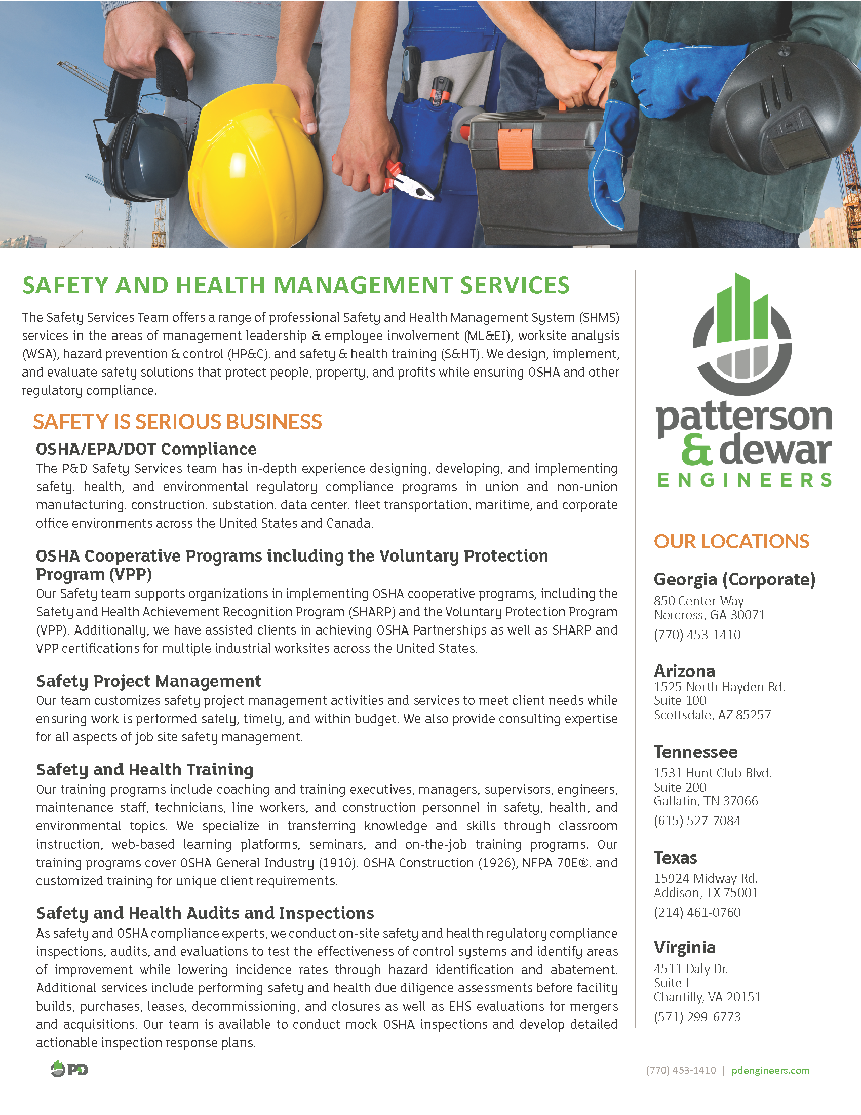 Safety & Health Services - Patterson & Dewar Engineers, Inc